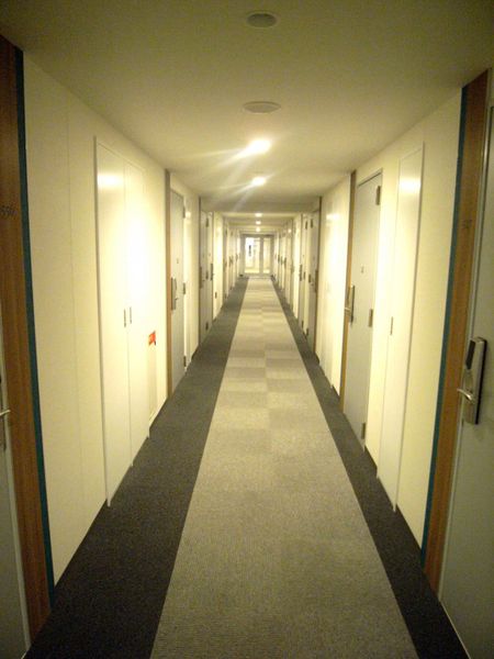 共用廊下：7階は女子学生専用フロアになります。