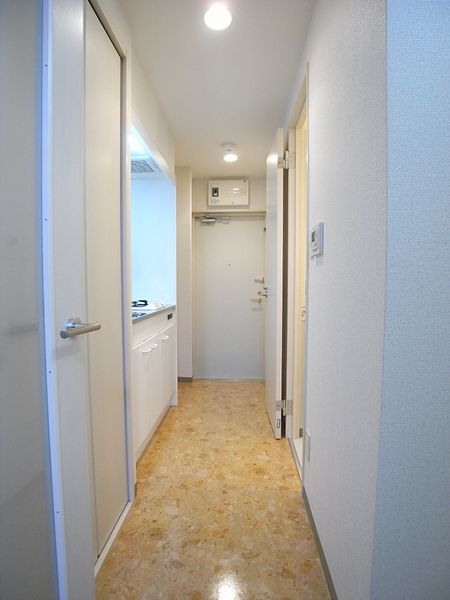廊下（Cタイプ）　廊下にはキッチン・収納・水回りへの扉があります。